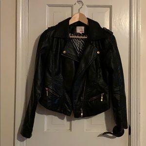Black leather jacket